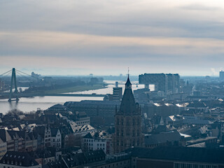 The view from the top of the Cologne Cathedral in Germany