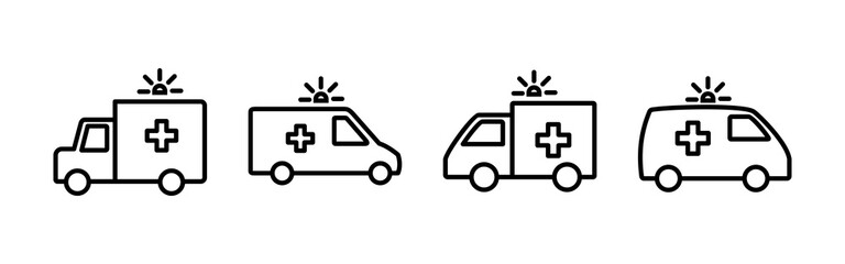 Ambulance icon vector. ambulance truck icon vector. ambulance car