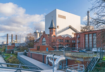 Combined heat and power plant Moabit with its historical listet building in Berlin, Germany