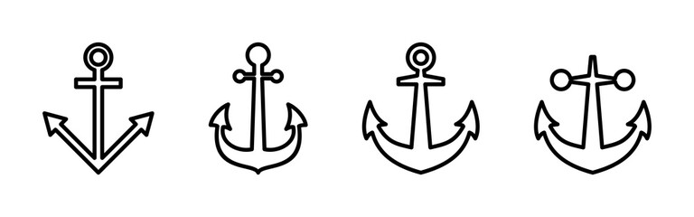 Anchor icon vector. Anchor symbol logo. Anchor marine icon.