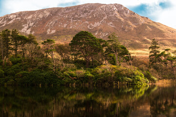 Stormy sky, mountains and lake in Connemara, County Galway, Ireland