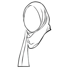 
illustration of a veiled, hijab woman