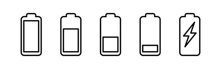 Battery vector icon. battery charge level. battery Charging icon