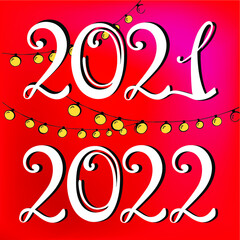 new year lettering numbers hand writing