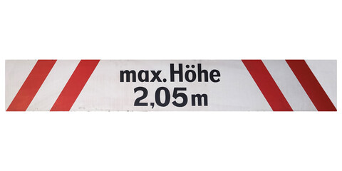 German sign isolated over white. Max height
