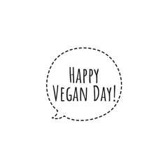 ''Happy vegan day'' Lettering