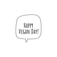 ''Happy vegan day'' Lettering