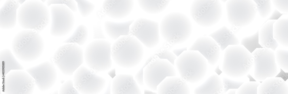 Poster abstract gray white background. 3d sphere pattern. glowing circles. round shapes. neutral calm vecto