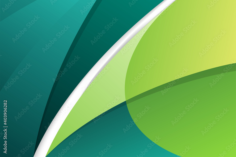 Poster abstract modern green and turquoise motion curves element on background. vector illustration with ho