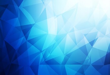 Obraz premium Dark BLUE vector low poly texture.