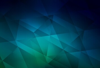 Dark Blue, Green vector polygonal background.