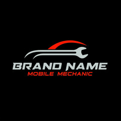 logo template for auto service, mobile mechanic.