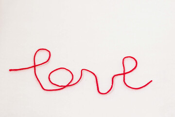 Love lettering on white background