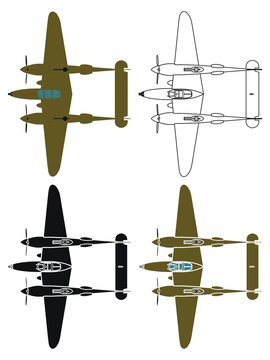 P38 Lightning in top view