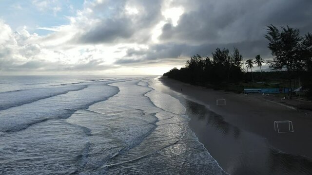 The Sematan Beach and Coastline of the most southern part of Sarawak and Borneo Island