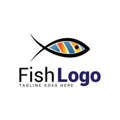 Fish logo vector template.