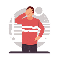 Portrait of a man stressed vector illustration
