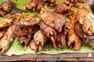 dried fish on the market