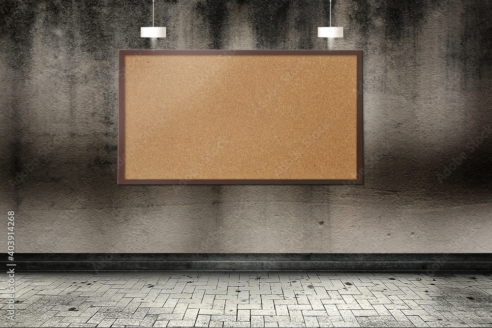 Poster empty room with a frame