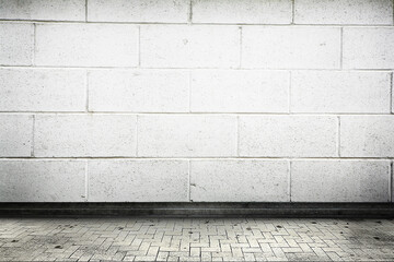 white brick wall and floor
