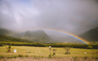 Rainbow at Makua Valley, Oahu, Hawaii