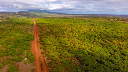 Aeria view of Lanai island, Hawaii