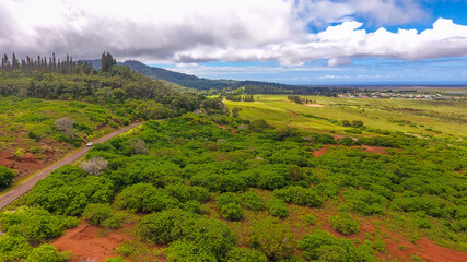 Aeria view of Lanai island, Hawaii
