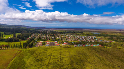 Aeria view of Lanai city, Hawaii