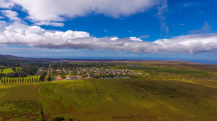 Fototapeta na wymiar Aeria view of Lanai city, Hawaii