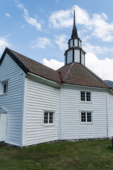 Fototapeta na wymiar Rose Church in Stordal, Norway