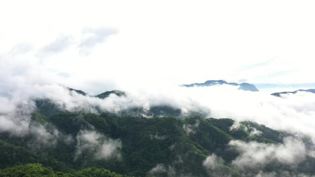 Aerial view of wat phra thart pha sorn kaew in Khaok. Phetchabun province Thailand.