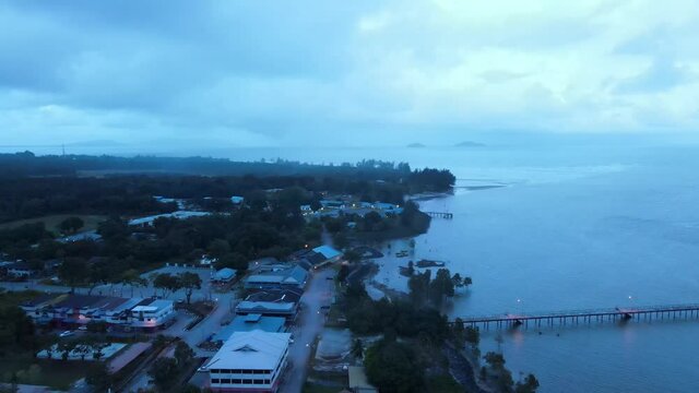The Sematan Beach and Coastline of the most southern part of Sarawak and Borneo Island
