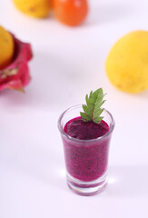 dragon fruits juice or dragon fruits smoothies on a glass