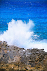 Fototapeta na wymiar Halona Blowhole Lookout, East Honolulu coastline, Oahu, Hawaii