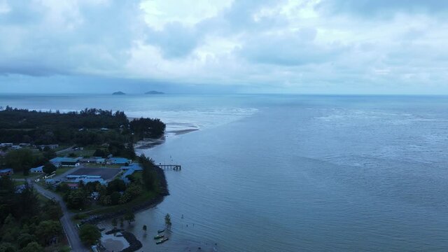 The Sematan Beach and Coastline of the most southern part of Sarawak and Borneo Island