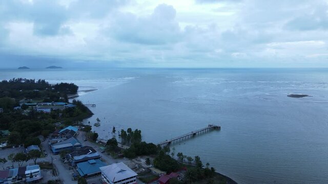 The Sematan Beach and Coastline of the most southern part of Sarawak and Borneo Island