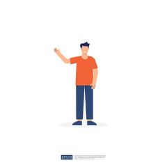 no face young man character. male business people standing gesturing. businessman Flat style isolated vector illustration