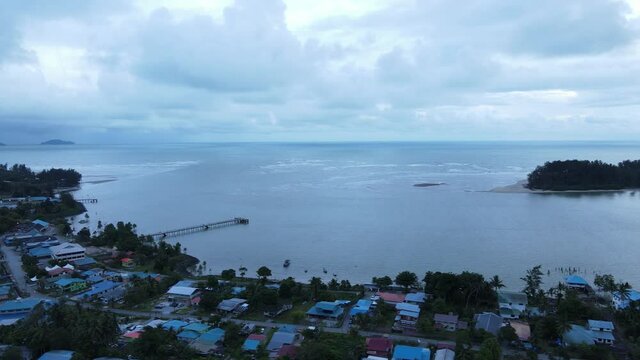 The Sematan Beach and Coastline of the most southern part of Sarawak and Borneo Island