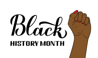 Black History Month typography poster. Annual event in February for USA and in October in UK. Vector template for banner, flyer, label, t shirt, etc.