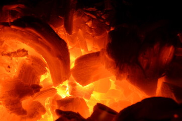 The vibrant graphic resource consists of burning anthracite and wood.