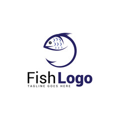 Fish logo vector template.