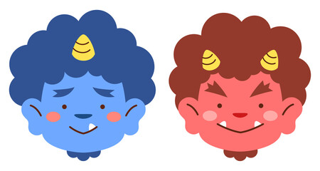 赤鬼と青鬼のイラスト