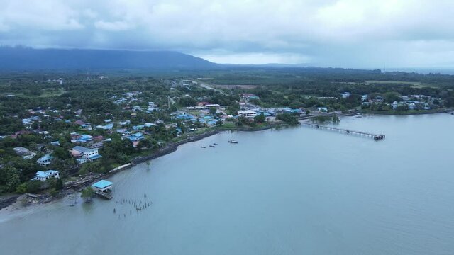 The Sematan Beach and Coastline of the most southern part of Sarawak and Borneo Island