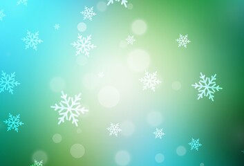 Light Blue, Green vector background in Xmas style.