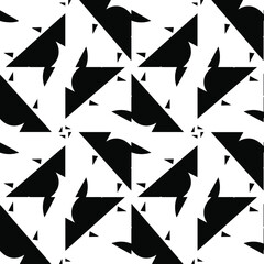  Black and white texture. Abstract seamless geometric pattern. 