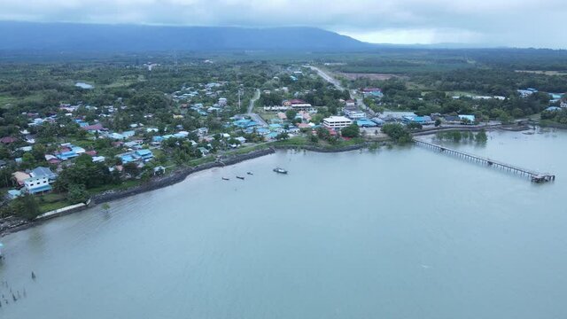 The Sematan Beach and Coastline of the most southern part of Sarawak and Borneo Island