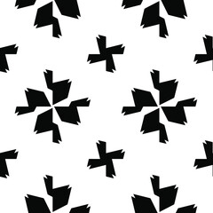  Black and white texture. Abstract seamless geometric pattern. 