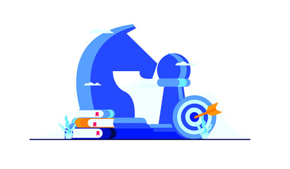 business management strategy flat illustration