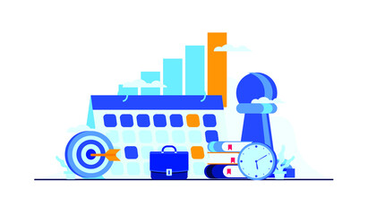 business management strategy flat illustration