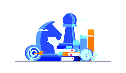 business management strategy flat illustration